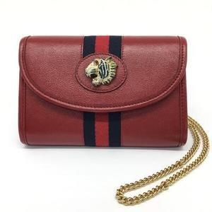 Gucci Rajah Leather Chain Bag Red